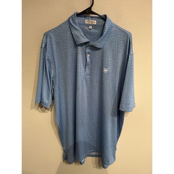 Peter Millar Summer Comfort Polo Shirt Mens XL All Over Skull Print Golf Stretch - Picture 2 of 9